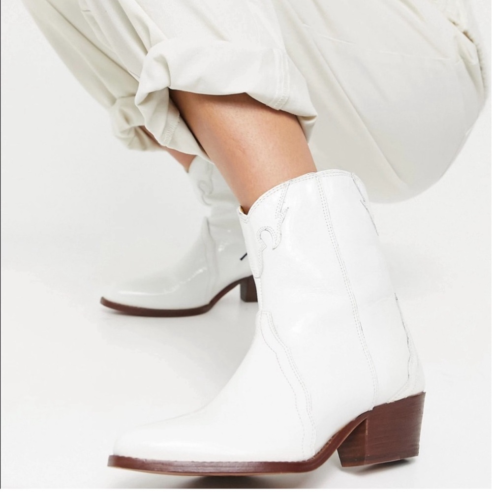 Free People New Frontier Boots White Leather
